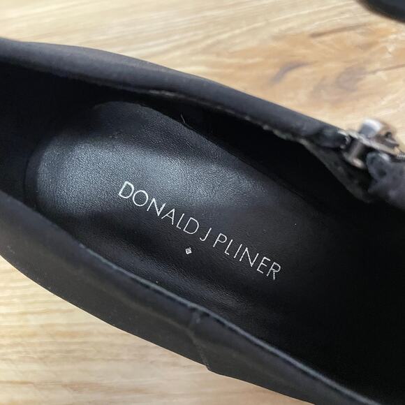 Donald Pliner Stretch Crepe Square Toe Block Heel Shooties Black Size 11 - Picture 8 of 10